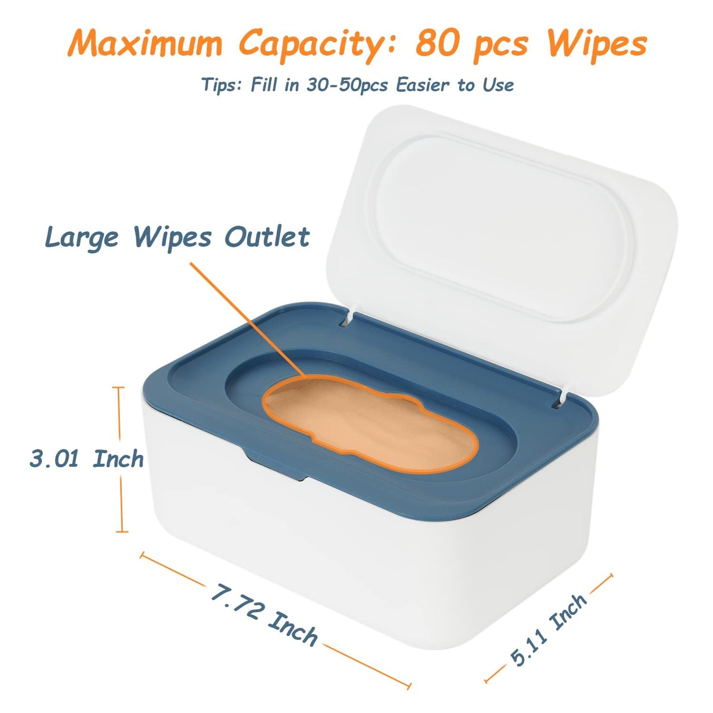 2 Pack Wipes Dispenser, Wipe Holder for Baby & Adult, Seposeve Refillable Wipe Container, Keeps Wipes Fresh, One-Handed Operation. Non-Slip, Easy Open/Close Wipes Pouch Case
