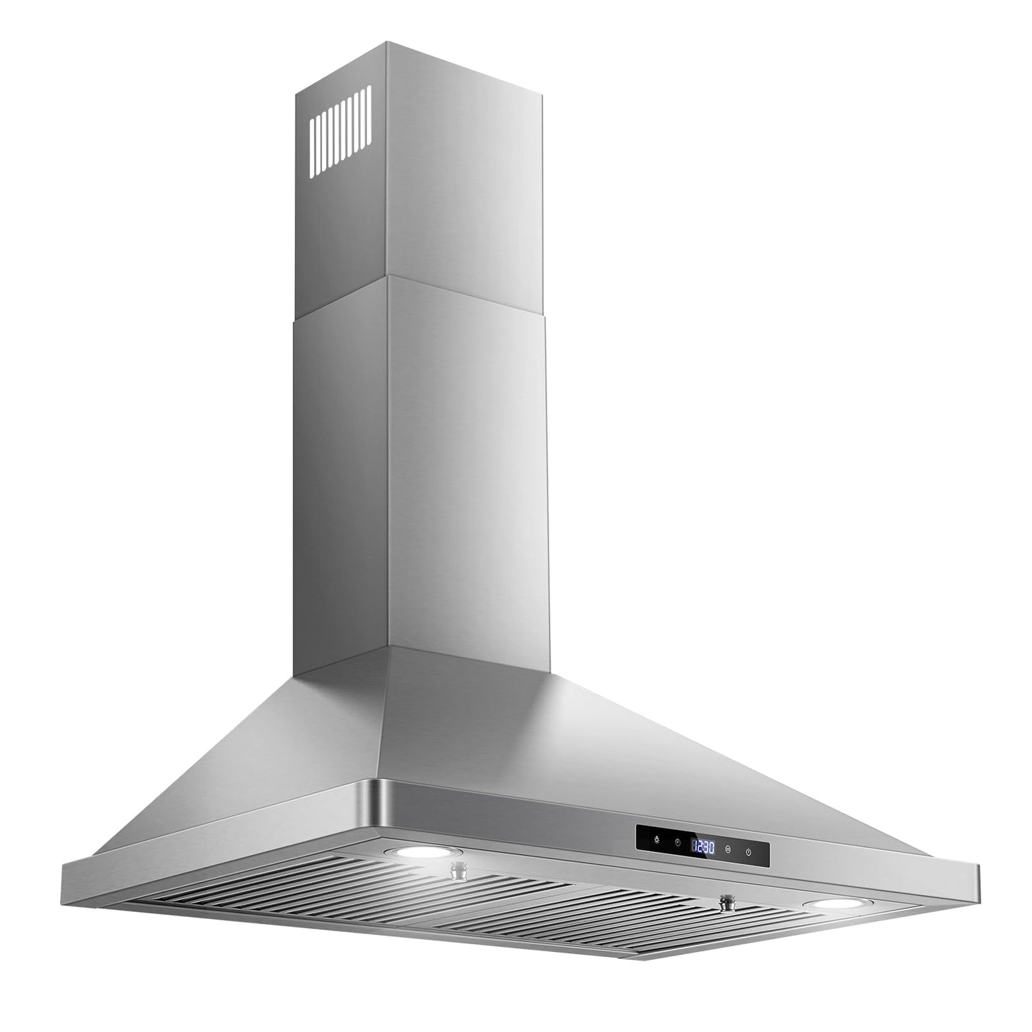 Wall Mount Kitchen Hood 30 inch, Ducted/Ductless Range Hood with Delayed Shutdown Function, 700CFM, 3 Speed Fan, Energy-saving LED Lights, Soft Touch Control, Stainless Steel Grease Filters