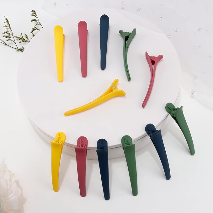 YISSION 12 PCS Hair Clips for Styling Sectioning, 3.1 Inch Matte Alligator No Crease Duck Billed Hair Clips, Hair Barrettes for Women Girls
