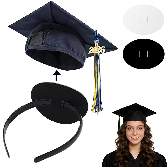 Suyeah Graduation Cap Headband, Secures Your Grad Cap Upgrade Insert Hairstyle Hat Accessories Hairband, Grad Hat Hairband Insert, 2026 Graduation Gifts