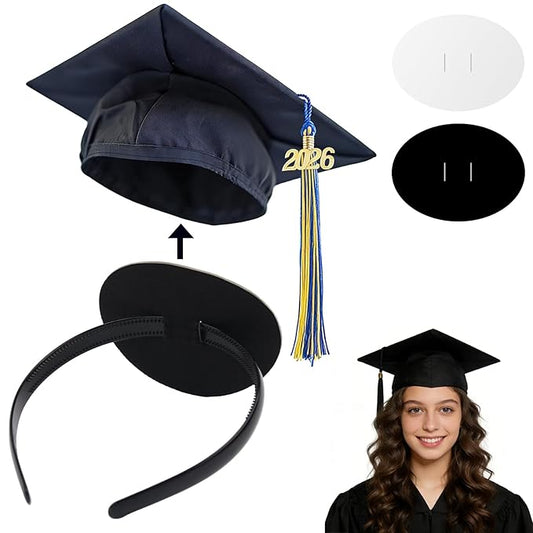 Suyeah Graduation Cap Headband, Secures Your Grad Cap Upgrade Insert Hairstyle Hat Accessories Hairband, Grad Hat Hairband Insert, 2026 Graduation Gifts