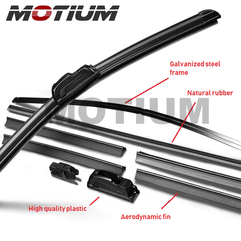 MOTIUM OEM QUALITY Premium All-Season Windshield Wiper Blades (18"+18" pair for front windshield)