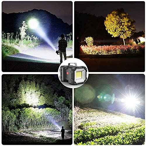 SUYOOULIN Rechargeable Flashlight, LED Spotlight Flashlight 10000mAh 12000LM 20h Ultra-Long Standby 3+4 Lights Modes Waterproof Camping Flashlight£¨35 LEDs£©