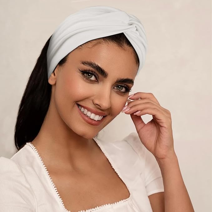 Tobeffect 7'' Wide Headbands for Women, Extra Large Turban Headband Boho Hairband Thick Cloth Fabric Head Bands Hair Accessories, 6 Pack