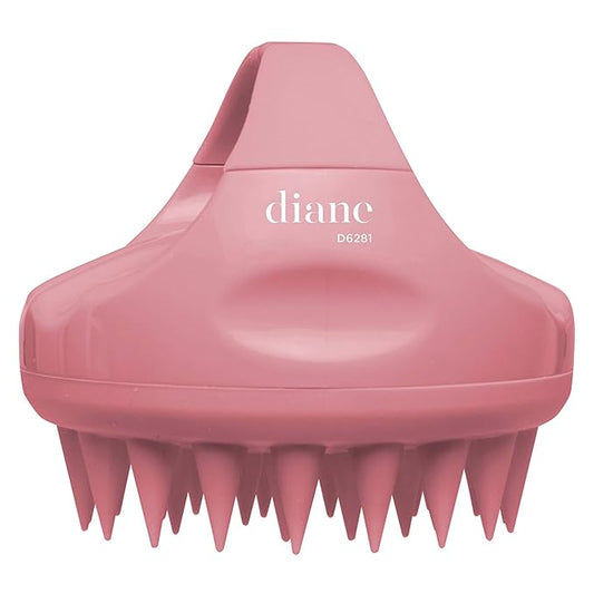 Diane Scalp Massage and Shampoo Brush with Soft Silicone Bristles, Exfoliates and Cleanses Scalp, Promotes Scalp Circulation, Evenly Distributes Hair Oil, Clear