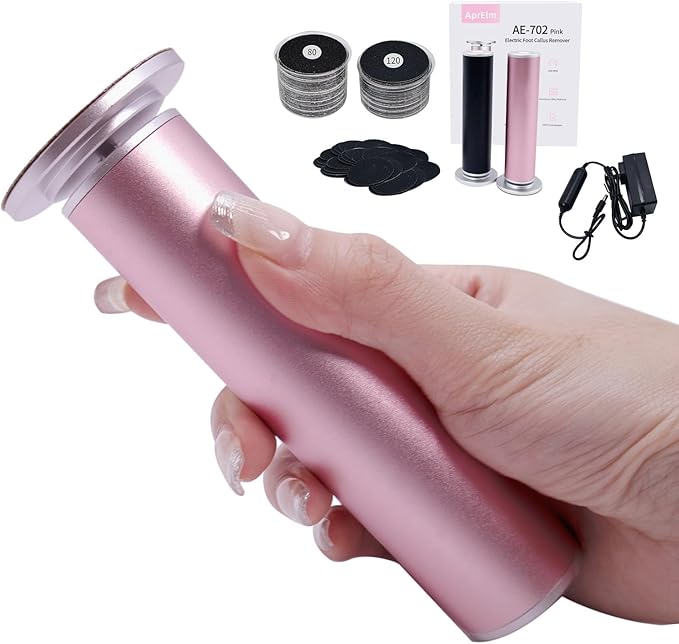 APRELM Electric Foot Callus Remover with 80pcs Sandpaper Discs, 4.8IN Longer Professional Callus Remover for Feet, Pedicure Tools Foot File for Dead Skin