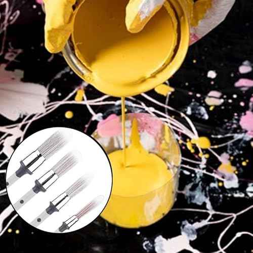 4-Pack Paint Brushes for Walls Painting - 0.4", 0.5", 0.6", 0.9", Trim Paint Brushes& Paint Edger Tool for Walls - Ideal for Baseboards, Furniture, Corners & Touch-Ups