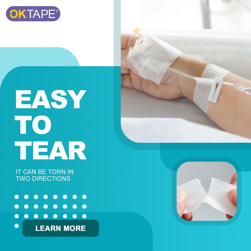 OK TAPE OKPore Medical Surgical Tape Nonwoven (Pack of 6) - First Aid Surgical Tape Hypoallergenic and Breathable for Wound Dressing Care - 2in x 10yds
