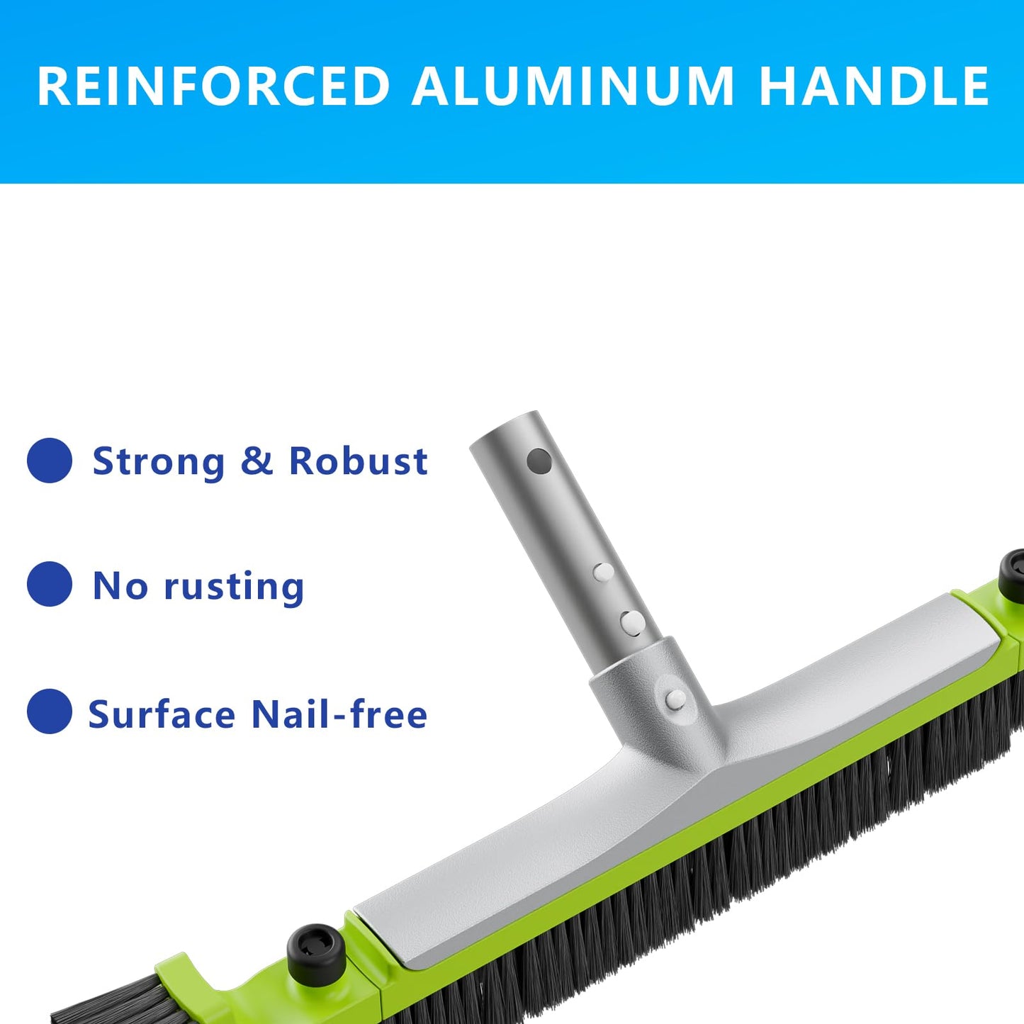 Sepetrel 20” Pool Brush Head for Cleaning Walls,Heavy Duty Inground/Above Ground Swimming Pool Scrub Brushes with Premium Strong Bristle & Reinforced Aluminium Back