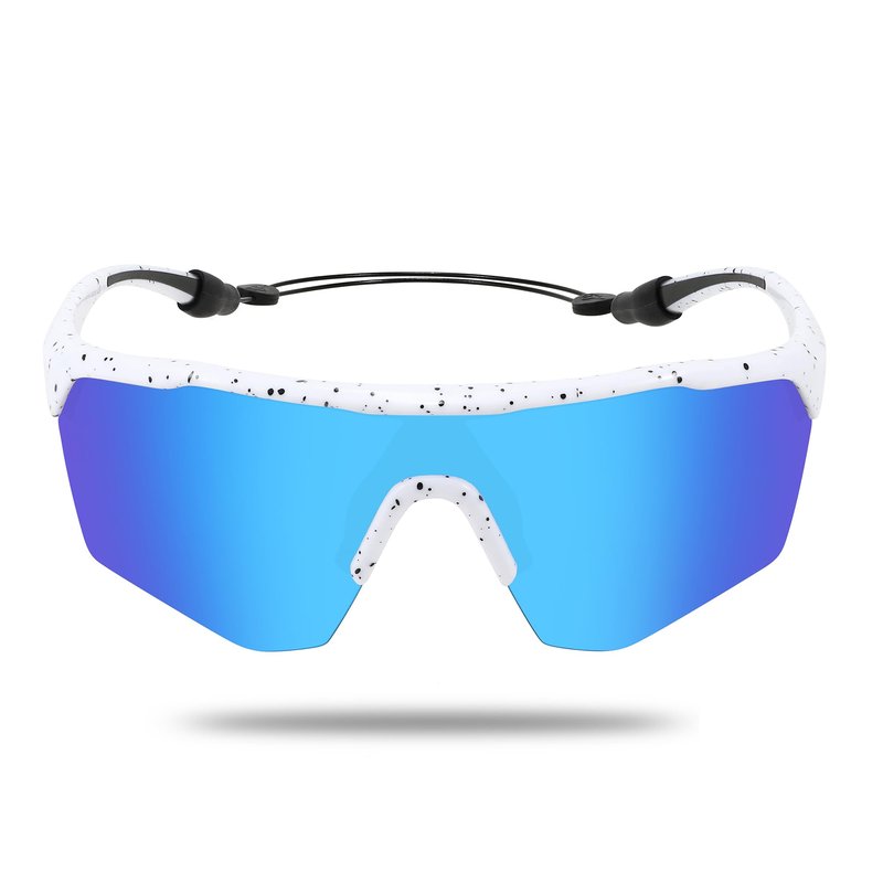 Ofwin Kids Sports Sunglasses for Boys Girls Polarized Youth Softball Baseball Sunglasses Cycling Running Age 5-15 White Frame/Ice Blue Mirror Lens