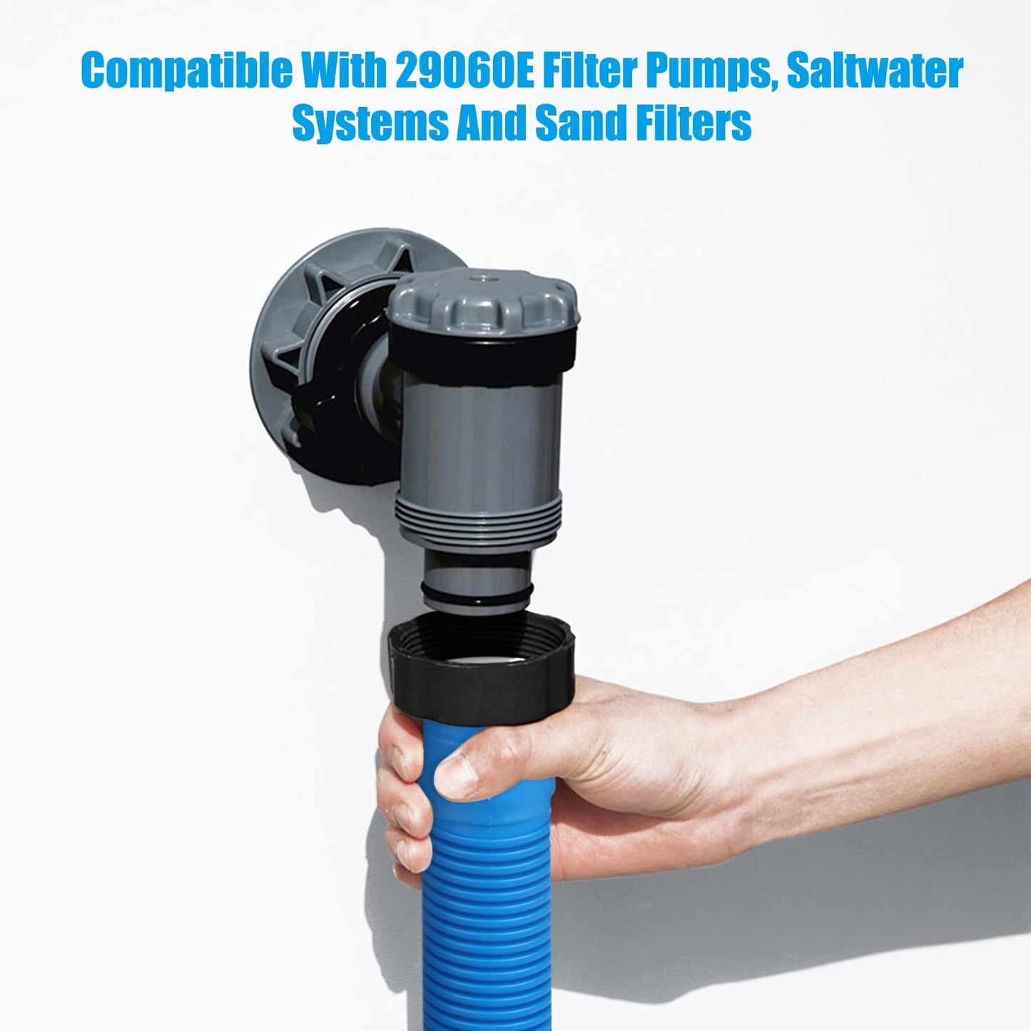 eBoot 2 Pcs 29060e Above Ground Pool Hoses 1.5" Diameter 59" Long Swimming Pool Pump Hose Replacement for Filter Pump, Saltwater System, Sand Filters Accessories(Blue)