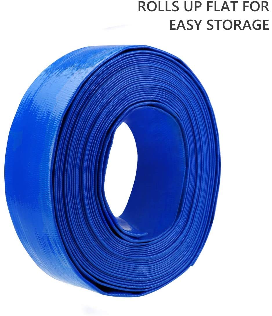 Eastrans 2.5" x 50 FT Pool Backwash Hose,Flat 4 inch Width,Heavy Duty Flat Discharge Hose,Weather and Burst Resistant, Best Pool Hoses for Inground Pools,Pool Filter Hose & Pool Drain Hose