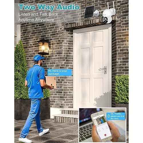 CKK Cameras for Home Security,PTZ Wireless Security Cameras, Wire-Free, Pan/Tilt/Zoom, PIR Detection, 2-Way Audio, IP66 Waterproof, Audible Flashlight Alarm,4K Color Night Vision