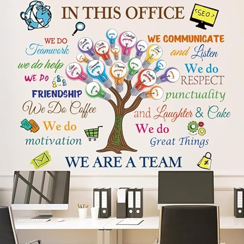 Office Wall Decor Inspirational Wall Decals Wall Quotes Stickers Peel and Stick Motivational Wall Stickers Removable Positive Wall Decor Sticker for Office Bedroom Living Room DIY Art.