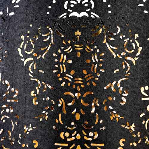 GO&SO 16 Inches Large Lamp Shades Set of 2 - Industrial Laser Cut Floral Design Linen Drum Fabric Lamp Shade, Round Replacement Lampshades For Floor Lamps & Bedside Lamps, Assembly Required,E26 Spider