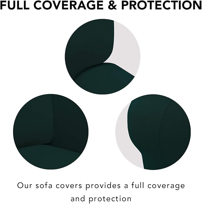 PureFit Super Stretch Sofa Slipcover – Spandex Non Slip Soft Couch Sofa Cover, Washable Furniture Protector with Non Skid Foam and Elastic Bottom for Kids, Pets （Loveseat, Deep Teal）