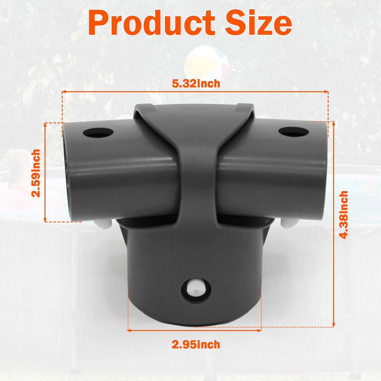 Lomens 12427 T-Joint Fits for Intex 15ft 16ft 18ft 20ft 24ft Above Round Ultra Frame Pool 12427A Leg & Beam T-Joint Replacement Part