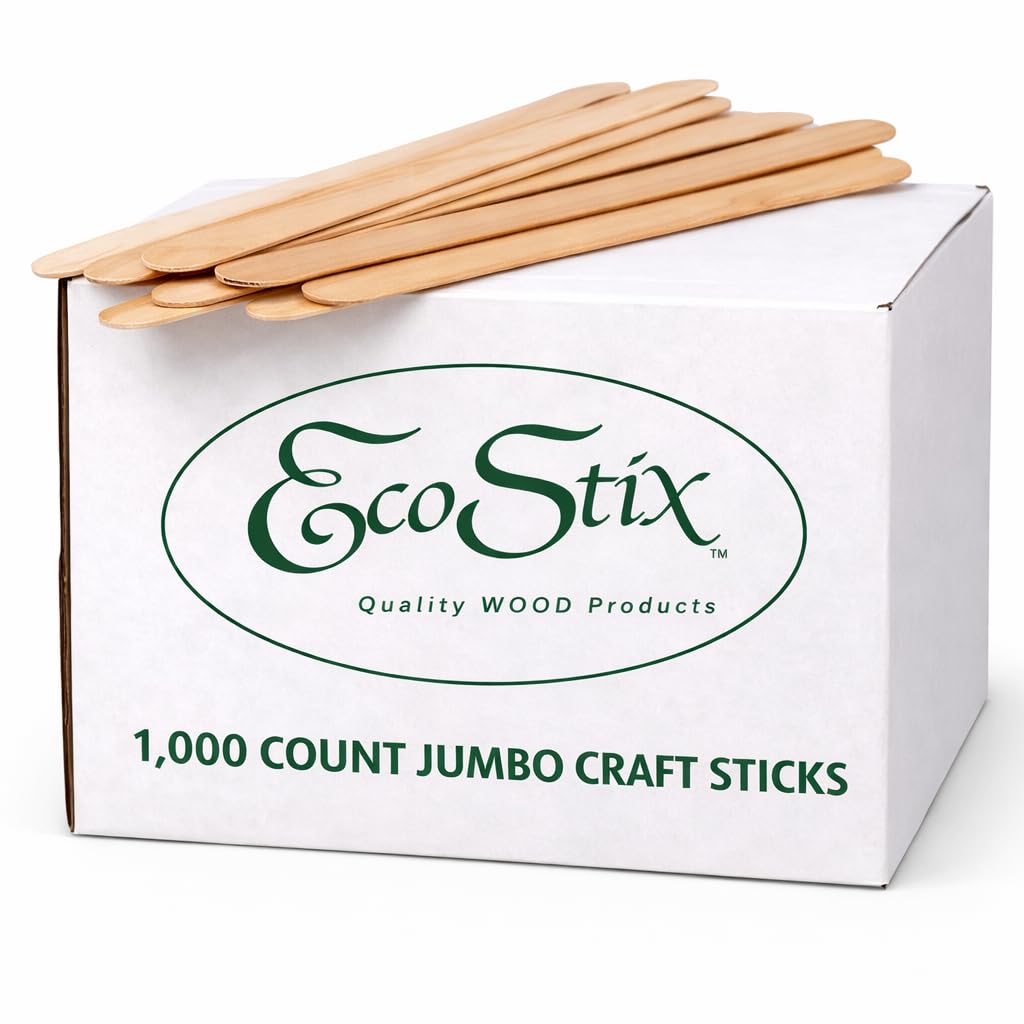6" Jumbo Wood Craft Sticks - Pack of 1,000