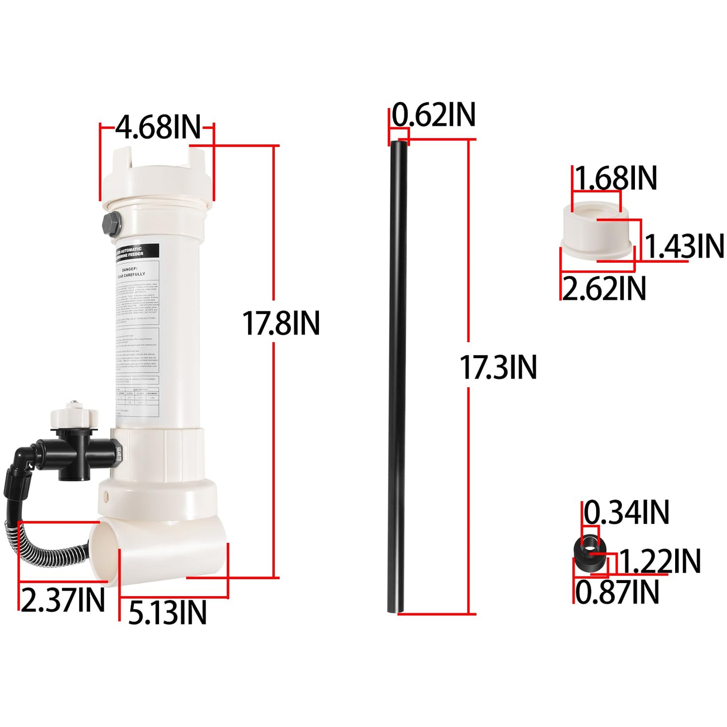 R171096 Pool Chlorinator, 320 Automatic in-Line Chlorine/Bromine Feeder Compatible with Rainbow 320, Upgraded Replacement for R171096 Chlorinator for Pools and Spas, for 6,500–70,000 Gallons
