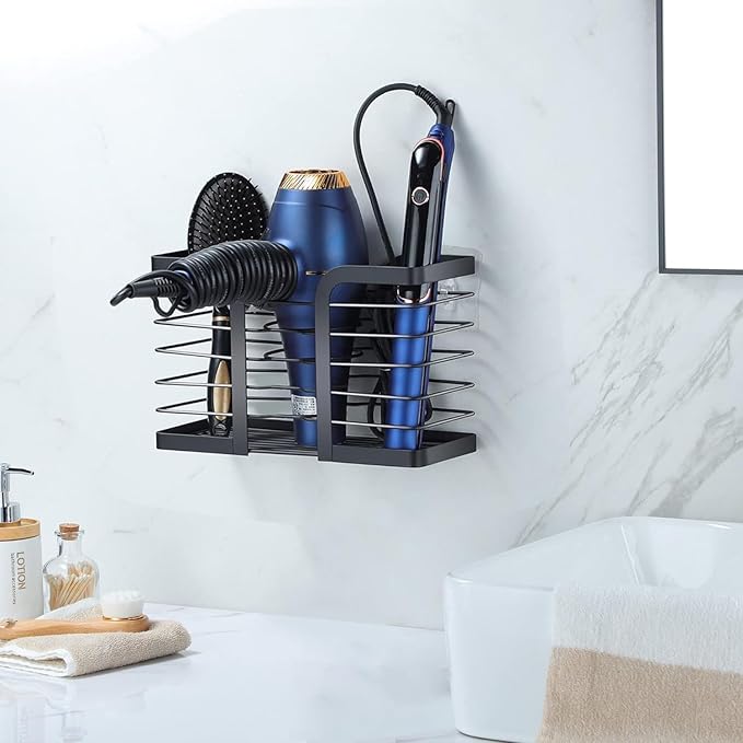 YIGII Hair Dryer Holder/Hair Tool Organizer Wall Mount - Metal Wire Bathroom Blow Dryer Holder Hair Styling Hot Tools Organizer for Flat Iron, Curling Wand, Straightener, Electric Shaver