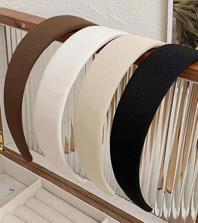 Huachi Headbands for Women Non Slip Trendy Headbands for Women’s Hair 1 inch Wide Cute Headband for Girls, Fall Head Bands Elastic Hair Bands for Womens Fashion Accessories Gifts 4PCS