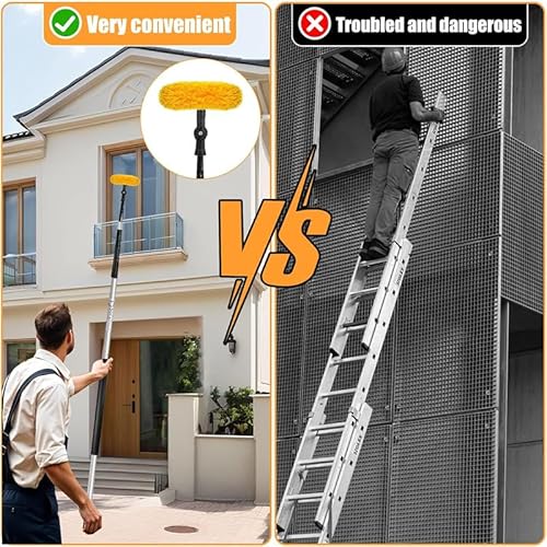 Universal Joint Angle Adaptor for Telescoping Extension Pole, (Head Only, No Standard Pole) Versatile for Window Cleaning, Gutter Cleaning, Light Bulb Changing, Painting & More 2 Pack