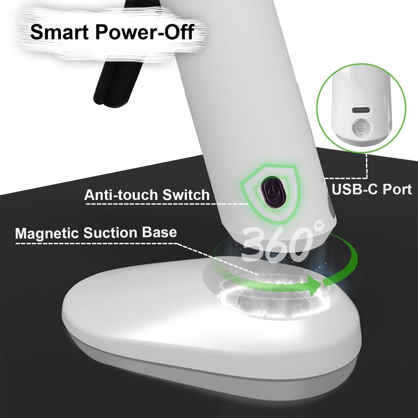 MONVICT Cordless Hot Melt Glue Gun, Smart Power-Off with 2.2 Ah Built-in Battery USB-C Rechargeable Mini Glue Gun Kit, 40 Pcs Glue Sticks, 10 Pcs Craft sticks, Carrying Case for DIY Craft Gift, White