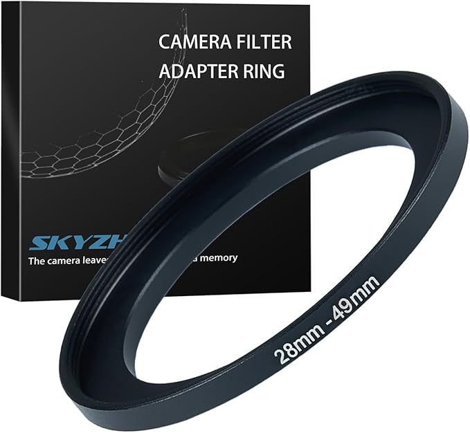 28mm to 49mm Step up Ring Filter Adapter Metal Ring Step up Rings Adapter Filter Compatible with All 49mm UV,CPL,ND,Lens Hood,Threaded Lens ect (28mm to 49mm)