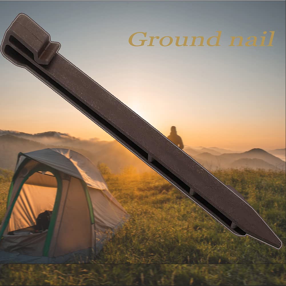 50 PCS Brown Landscape Edging Garden Stakes, 10 Inch Landscaping Anchoring Spikes Heavy Duty Plastic Garden Ground Netting Stakes Brown for Edging & Garden