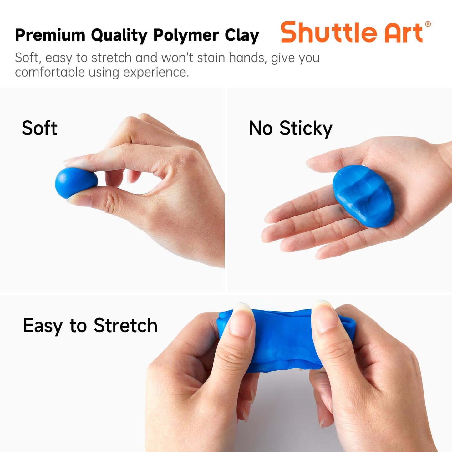Shuttle Art Polymer Paste, 50 Colours of Modelling Clay with Modelling Tools Accessories, DIY Clay Kit Oven Bake, Non-Toxic for Children