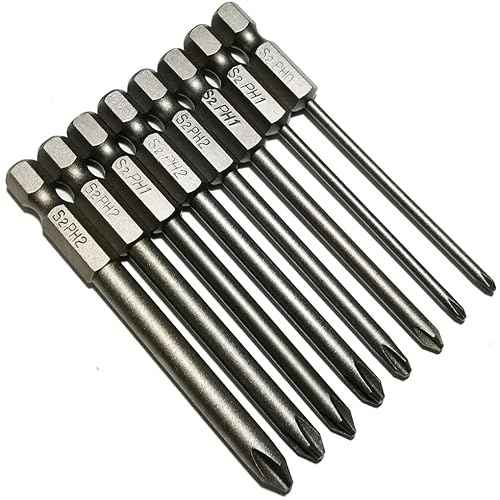 Phillips Screwdriver Bits Set 8pcs includ PH0 PH1 PH2 Screw Head 3Inch Length Cross Bit 1/4 Inch Shank Hex(8pcs Phillips Head 75mm)