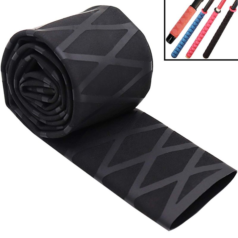 QBGTFAK Shrink Tubing for Fishing Rod Handles,Shovel Handle,Motorcycle Handgrips,garden tools handles Much Better Grip,Black Textured Shrink Wrap 45mm*1 Meter