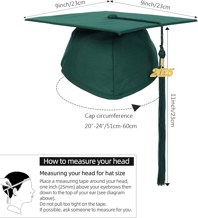 Newrara Graduation Unisex Matte Adult Graduation Cap with Tassel