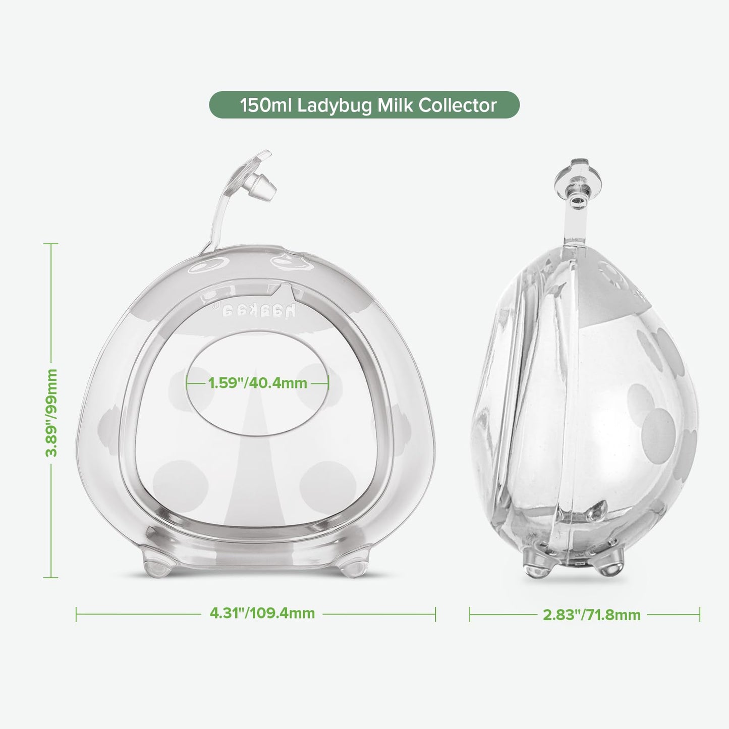 haakaa Ladybug Silicone Breast Milk Collector - Wearable Breast Shells Nursing Cups for Large Milk Supply, Reusable, Extra-Soft & Skin-Friendly (150ml, 2PCS)