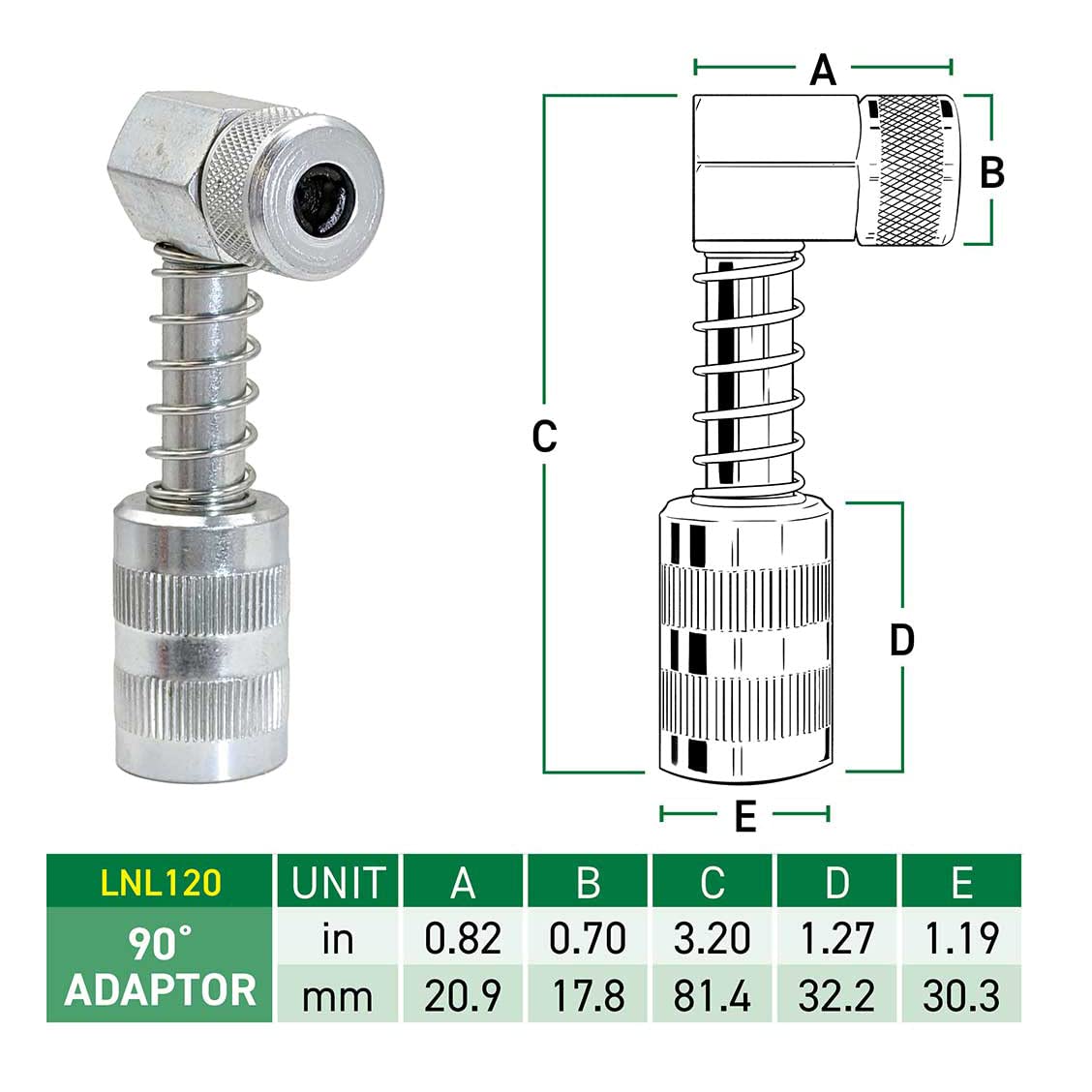 LockNLube 90 Degree Grease Coupler Adapter
