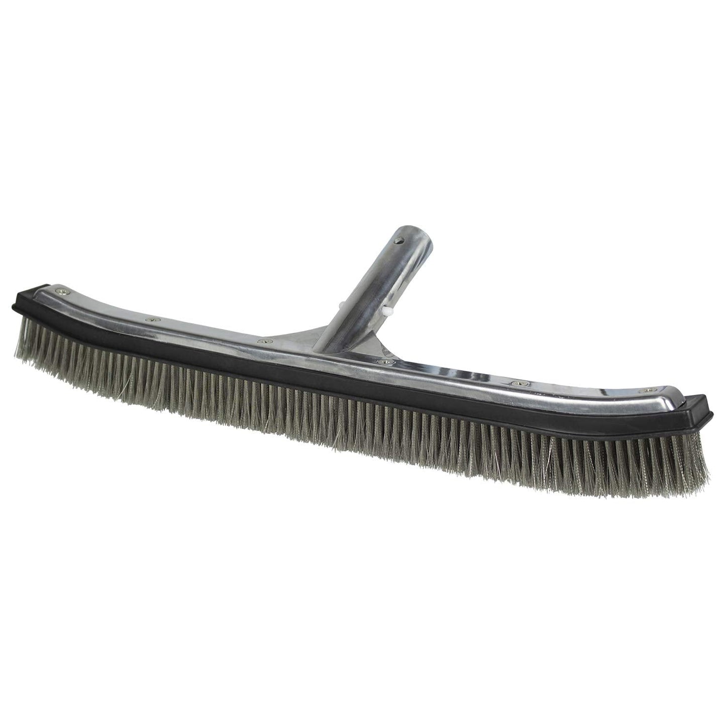 Poolmaster 18-Inch Stainless Steel Pool Algae Brush, Heavy-Duty Aluminum Back, for Gunite Concrete Pools and Spas, Wide Head for Fast Wall and Floor Cleaning