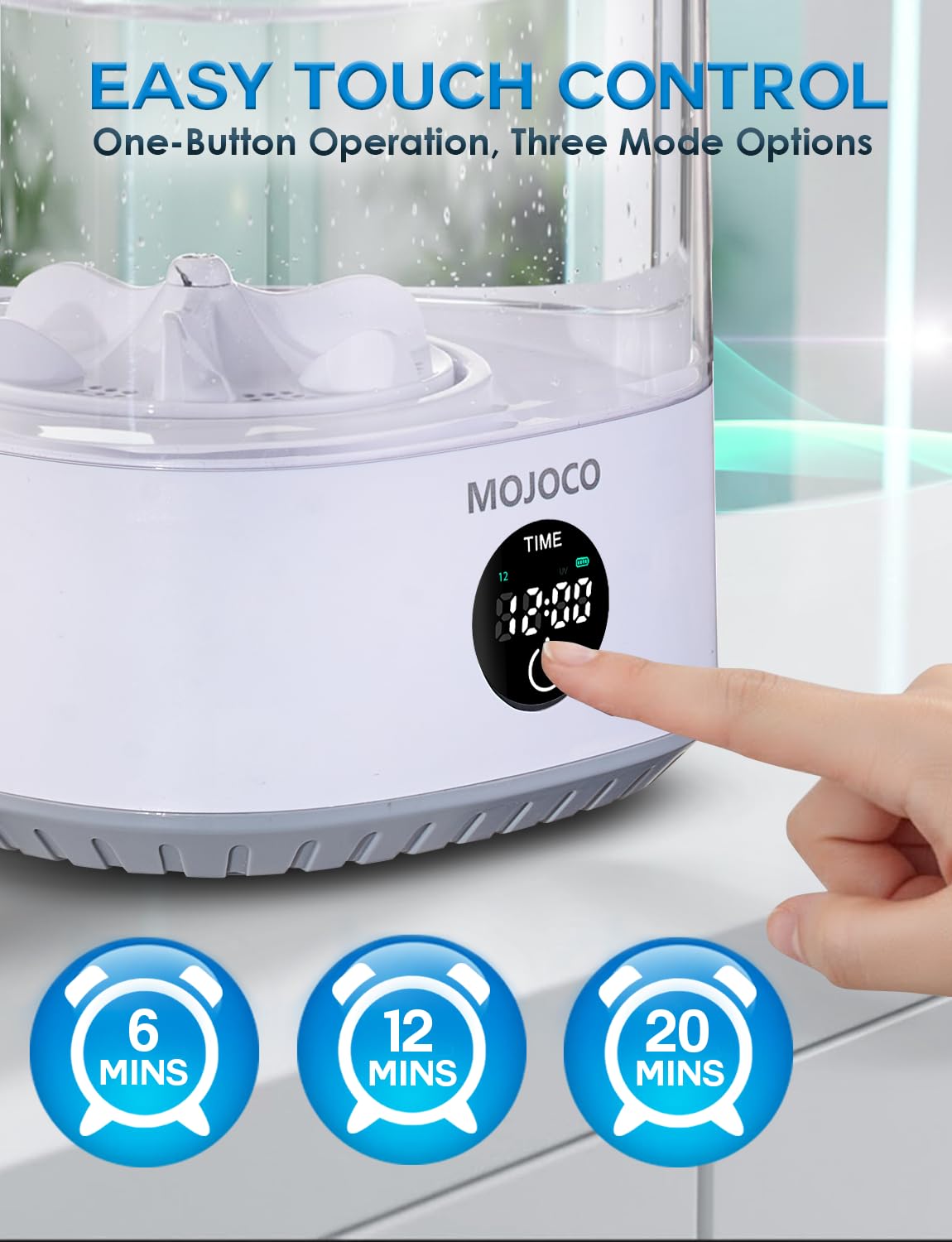 MOJOCO Mini Washing Machine - 3L Small Portable Washing Machine with 3 Wash Modes for Underwear, Socks & Baby Clothes - Rechargeable Countertop Mini Washer for Dorms, Hotels, Travel & Camping