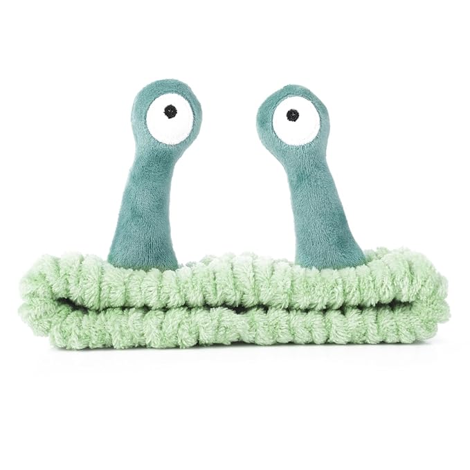 Face Wash Headband, Palm and Snail Spa Hair Bands Makeup Headbands Women Cartoon Cute Coral Fleece Elastic Headband Creative Hair Accessories for Washing Face Shower Sports (Fruit green)