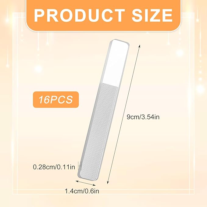 16 Pcs Nano Glass Nail Files for Natural Nails Shiner Crystal Glass File Buffer Double Sided Crystal Nail File Fingernail Files for Women Adults for Shaping Polishing Buffer Shiner