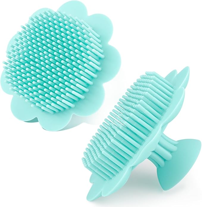 Baby Cradle Brush - Silicone Massage & Exfoliator Brush for Newborns to Toddlers (Green)