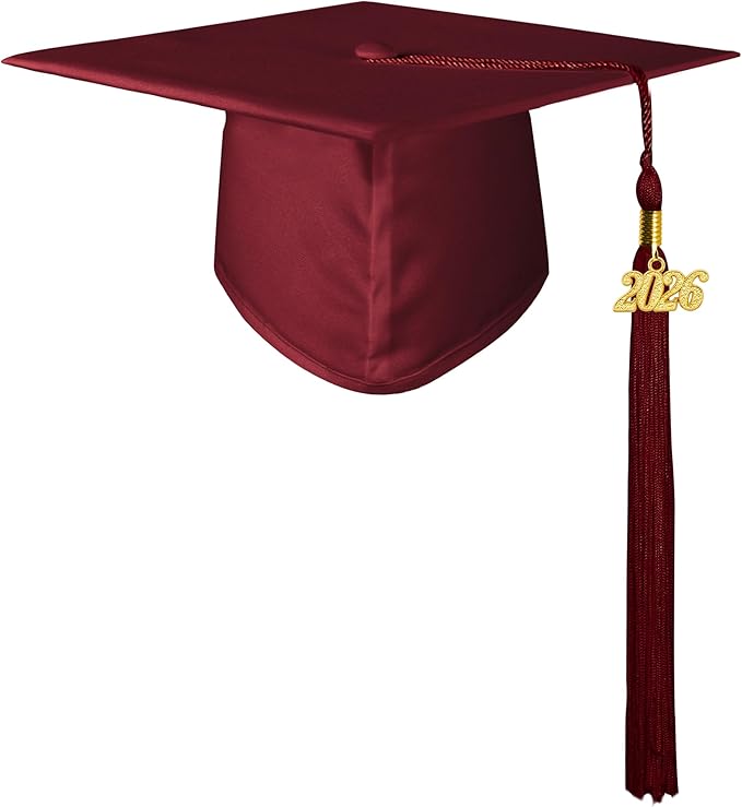 GraduationMall Matte Kindergarten & Preschool Graduation Cap for Kids with 2026 Tassel Black