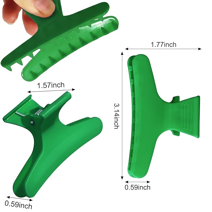 Hair Clips for Styling Sectioning 12 Pack Green Pink Butterfly Clamps Hair Claw Clips Pro Salon Hair Clips for Styling, Sectioning, Cutting and Coloring