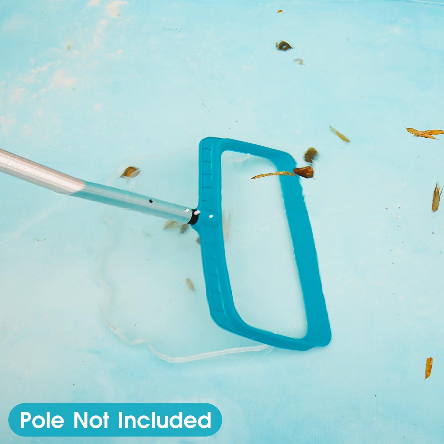POOLWHALE Professional Pool Skimmer Net, Upgraded Extra Wide Scoop Edge, Swimming Leaf Rake with Ultra Fine Mesh Deep Nylon Net Bag - Pool Nets for Cleaning Leaves, Debris (Not Pole)