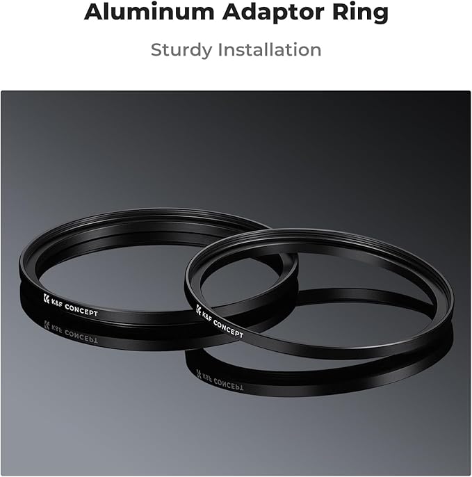 K&F Concept 55-77mm(2 Pcs) Step-Up Ring Adapter, 55mm to 77mm Step Up Filter Ring for 55mm Lens Install 77mm ND CPL UV Lens Filter