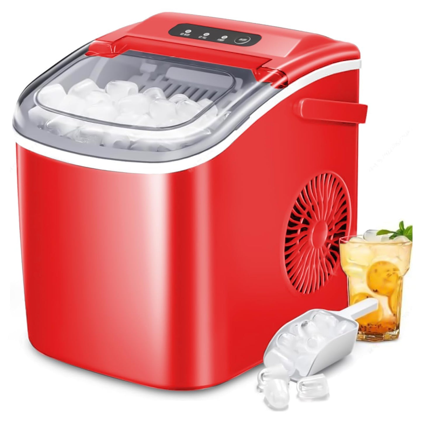 Kismile Countertop Nugget Ice Machine, Fast Ice Making Portable Ice Maker, Soft Chewable Ice for Home, Kitchen & Office