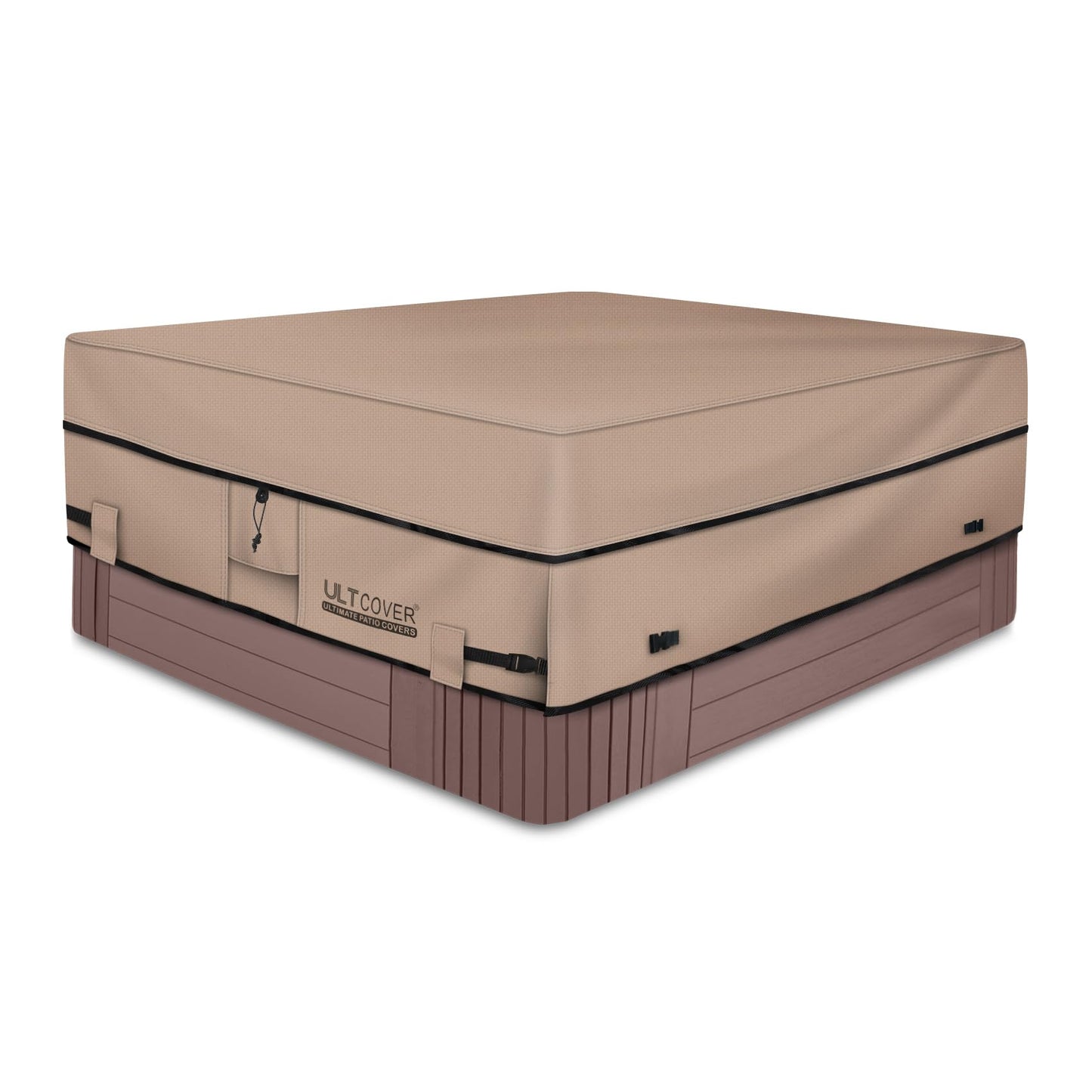 ULTCOVER Waterproof 600D Polyester Square Hot Tub Cover Outdoor SPA Covers 80 x 80 inch