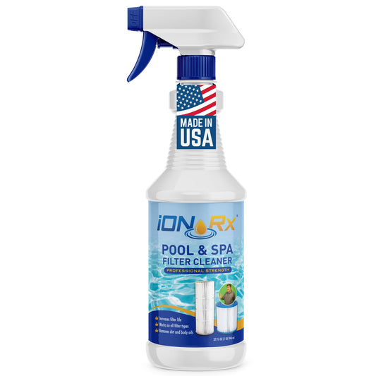 IonrX - Professional Strength Pool & Spa Filter Cleaner. Easy to use. Deep Cleaning. Restore Your filter's Performance. Works Great on Vacuum and Automotive Engine air Filters Too.