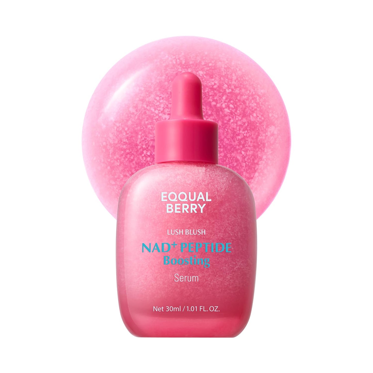 EQQUALBERRY NAD+ Peptide Boosting Serum – Niacinamide 2% + 14 Peptides + Vegan Collagen Anti-Aging Korean Skincare Face & Neck & Body Serum | Firming & Lifting Pink Serum (1.01oz / 30ml)