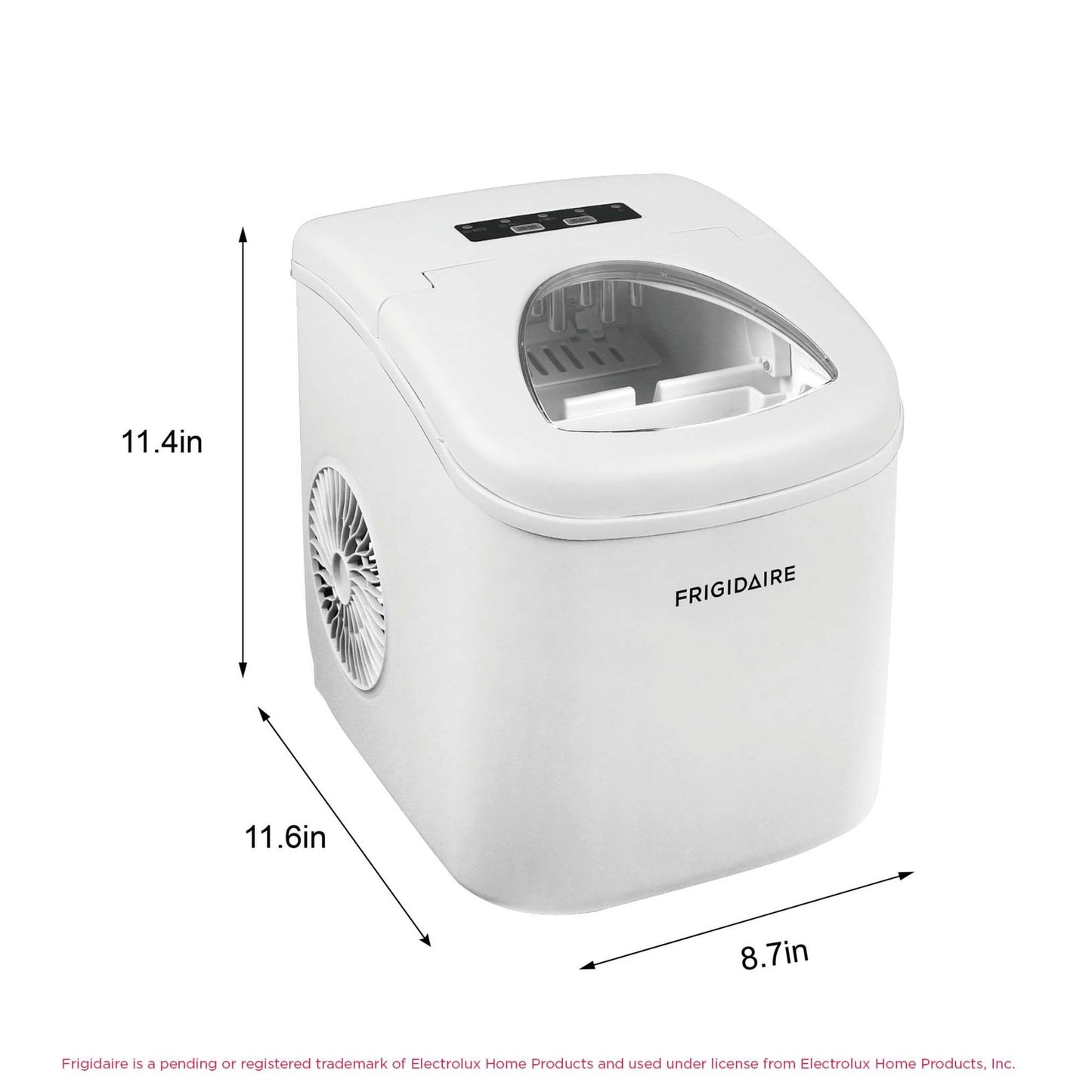 FRIGIDAIRE Portable Compact Ice Maker, Counter Top Ice Making Machine, 26lb per day, White