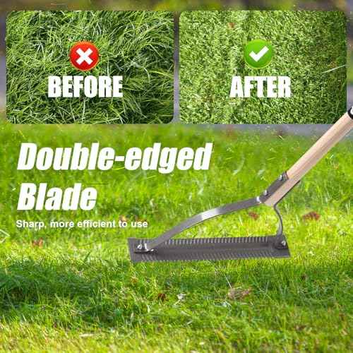 Weed Grass Cutter Manual Weed Wacker Grass Whip Double Serrated Blade Weed Cutter Tool,38 inches